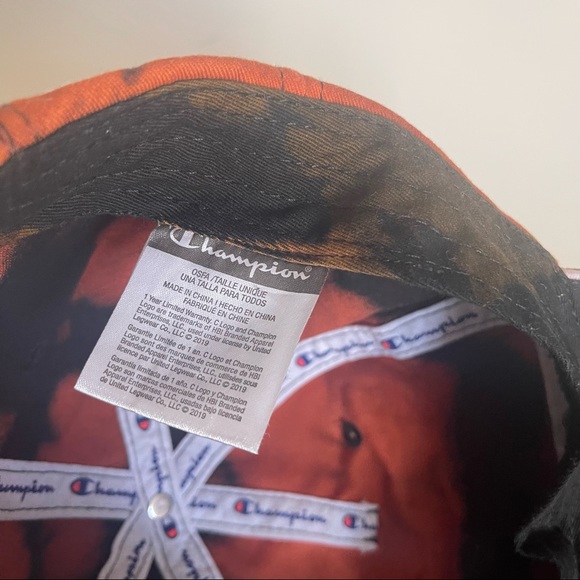 Champion Spellout Custom One Of A Kind Bleach Splatter Dad Hat OS - Picture 5 of 6
